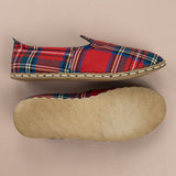Women's Red Plaid Barefoots from Atlantis Handmade Shoes