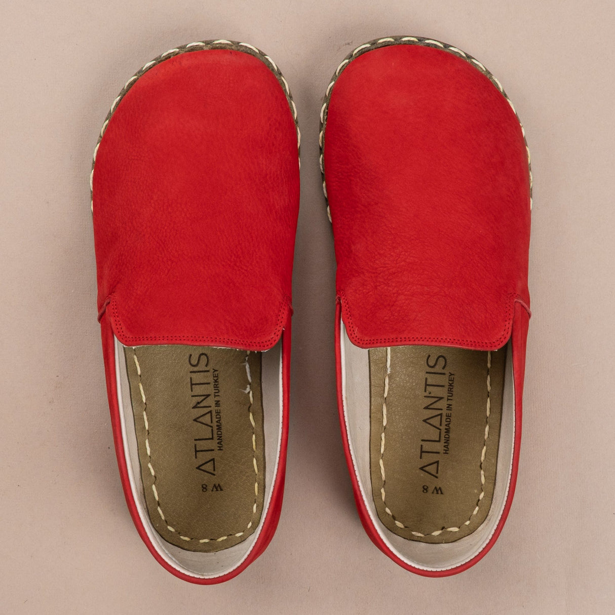 Women's Red Minimalists from Atlantis Handmade Shoes