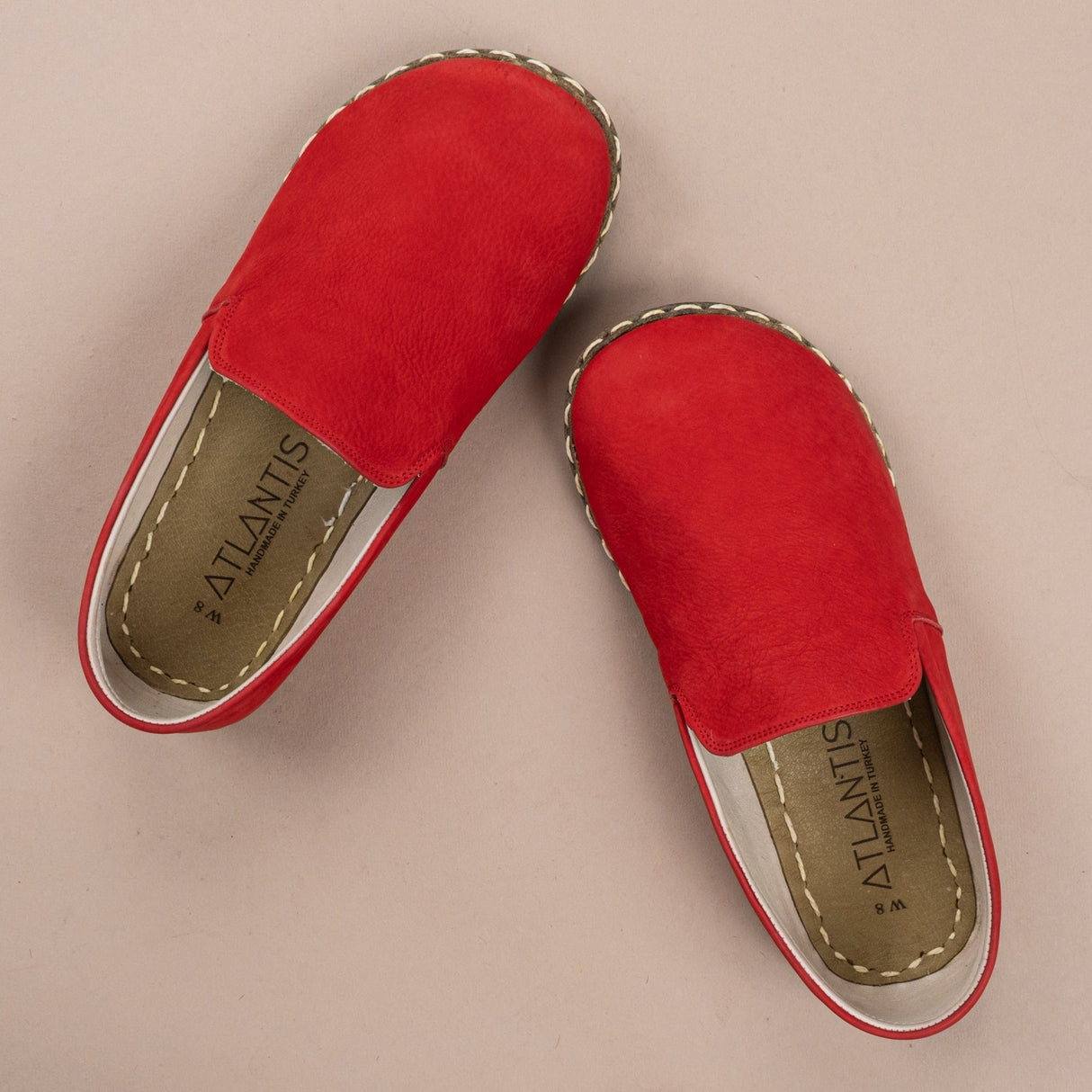 Men's Red Minimalists from Atlantis Handmade Shoes