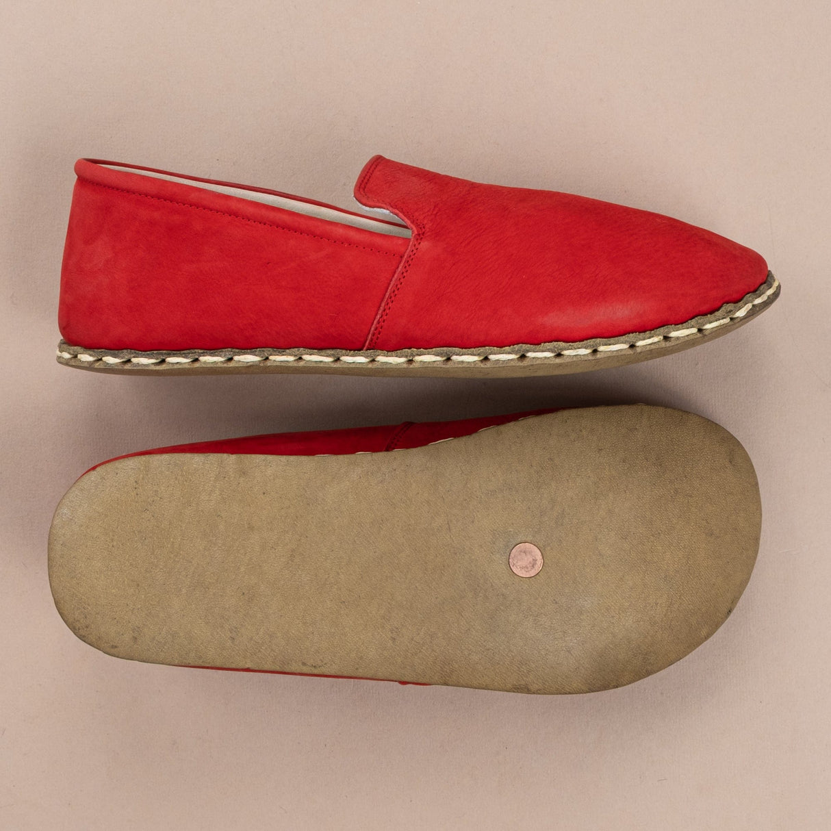 Women's Red Minimalists from Atlantis Handmade Shoes