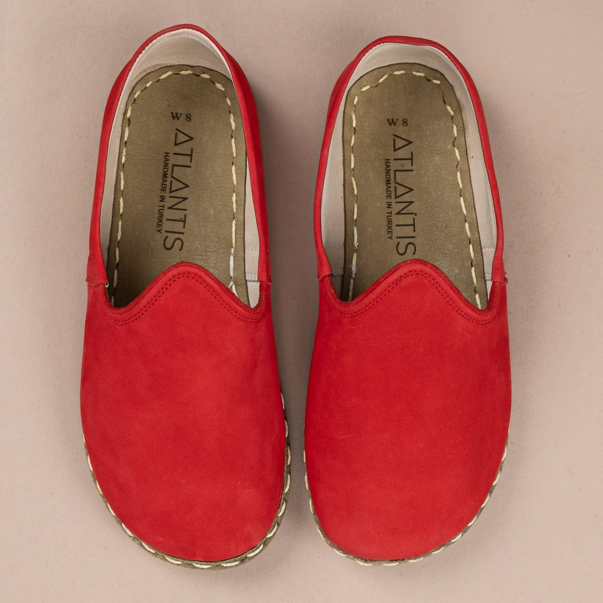 Women's Red Barefoots from Atlantis Handmade Shoes