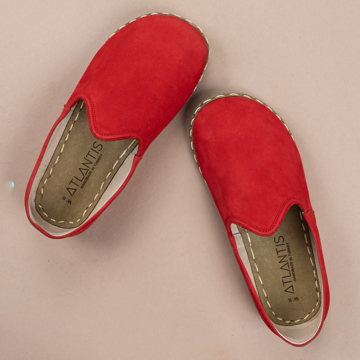Women's Red Barefoots from Atlantis Handmade Shoes