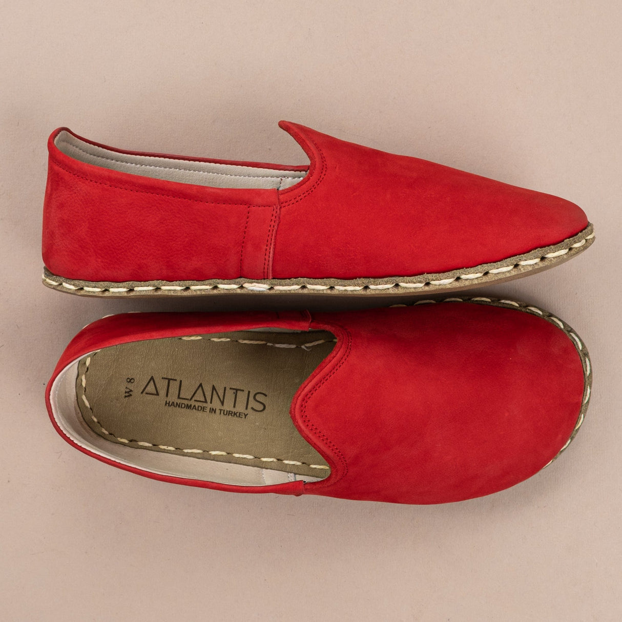 Women's Red Barefoots from Atlantis Handmade Shoes