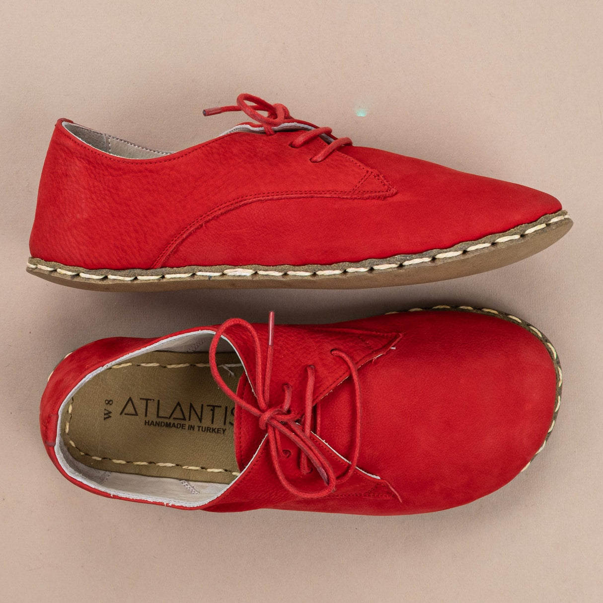 Men's Red Oxfords from Atlantis Handmade Shoes
