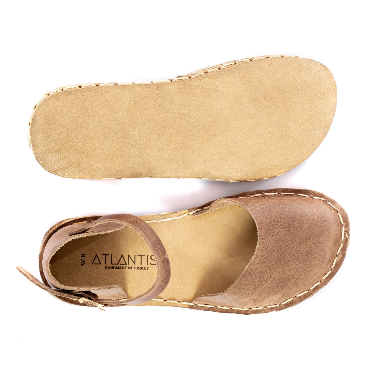 Tan Natural Barefoot Sandals from Atlantis Handmade Shoes