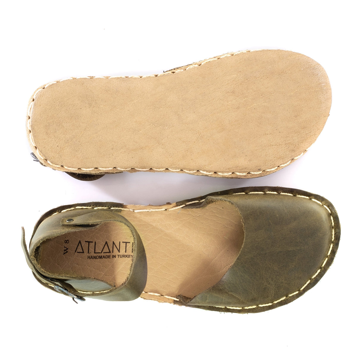 Green Barefoot Sandals from Atlantis Handmade Shoes