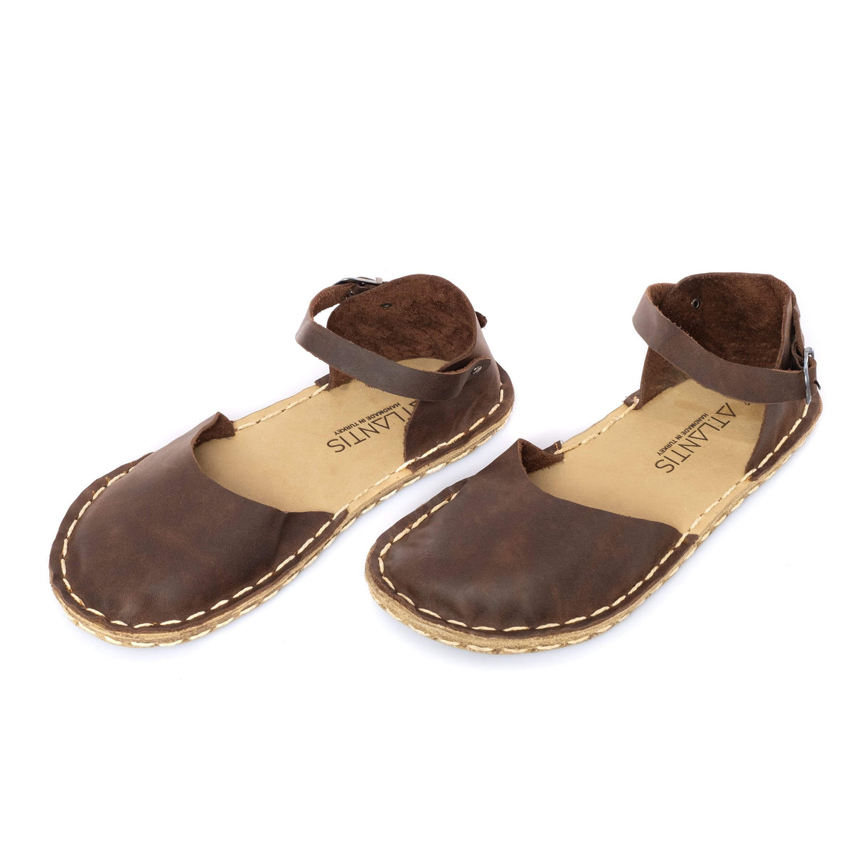Coffee Barefoot Sandals from Atlantis Handmade Shoes