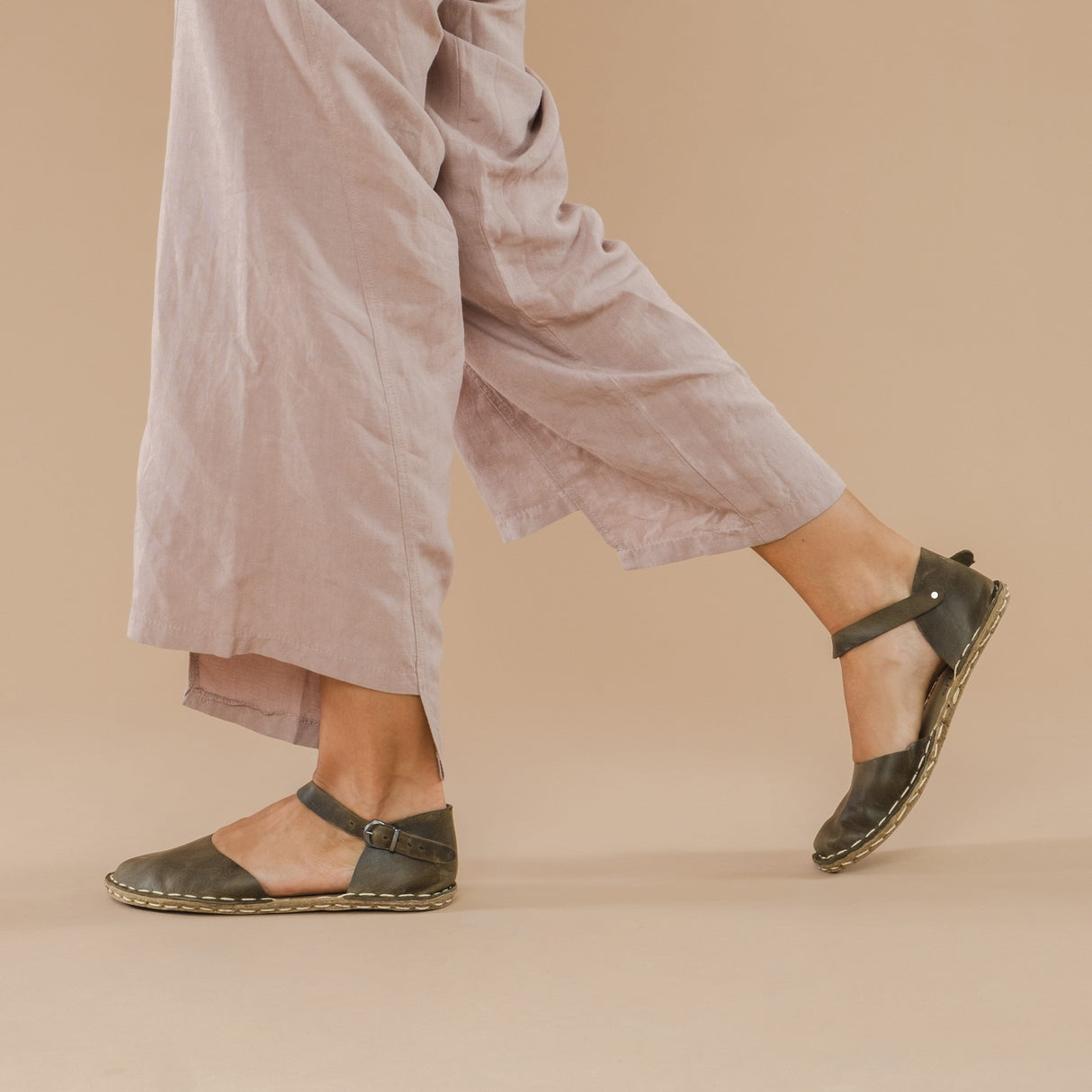 Green Barefoot Sandals from Atlantis Handmade Shoes