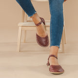 Women's Red Barefoot Sandals from Atlantis Handmade Shoes