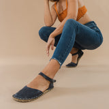 Navy Barefoot Sandals from Atlantis Handmade Shoes