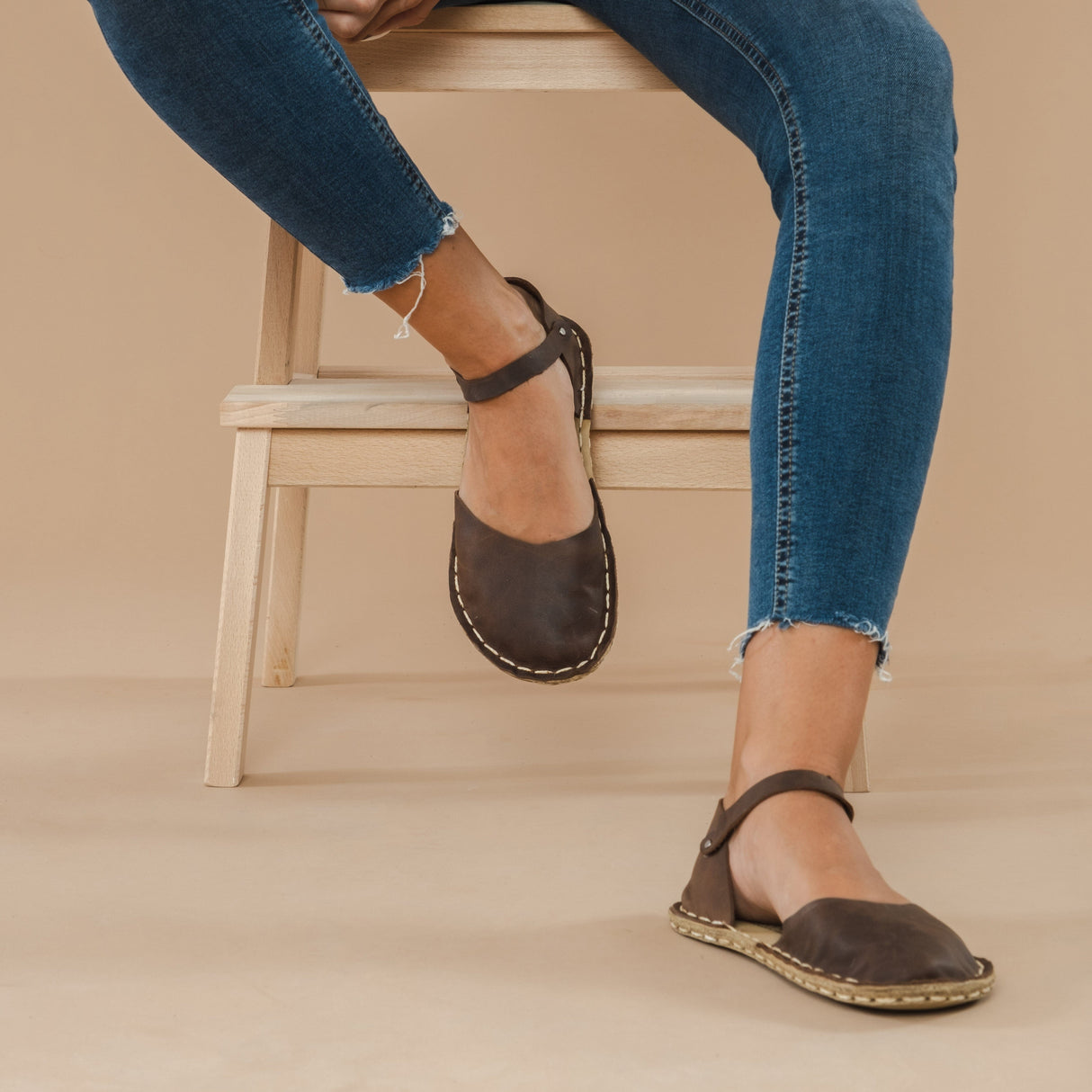 Coffee Barefoot Sandals from Atlantis Handmade Shoes