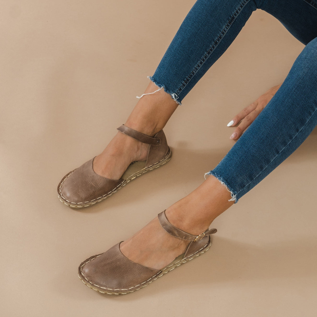 Tan Natural Barefoot Sandals from Atlantis Handmade Shoes