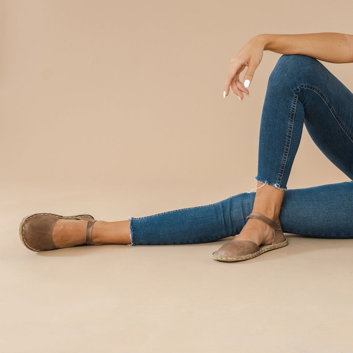 Tan Natural Barefoot Sandals from Atlantis Handmade Shoes