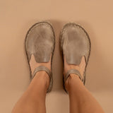 Tan Closed Toe Barefoot Sandals from Atlantis Handmade Shoes