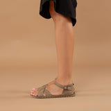 Tan Criss-Cross Barefoot Sandals from Atlantis Handmade Shoes