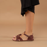 Red Criss-Cross Barefoot Sandals from Atlantis Handmade Shoes