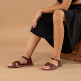 Red Criss-Cross Barefoot Sandals from Atlantis Handmade Shoes