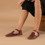 Red Closed Toe Barefoot Sandals from Atlantis Handmade Shoes