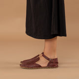 Red Closed Toe Barefoot Sandals from Atlantis Handmade Shoes