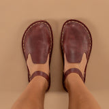 Red Closed Toe Barefoot Sandals from Atlantis Handmade Shoes