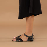 Black Criss-Cross Barefoot Sandals from Atlantis Handmade Shoes