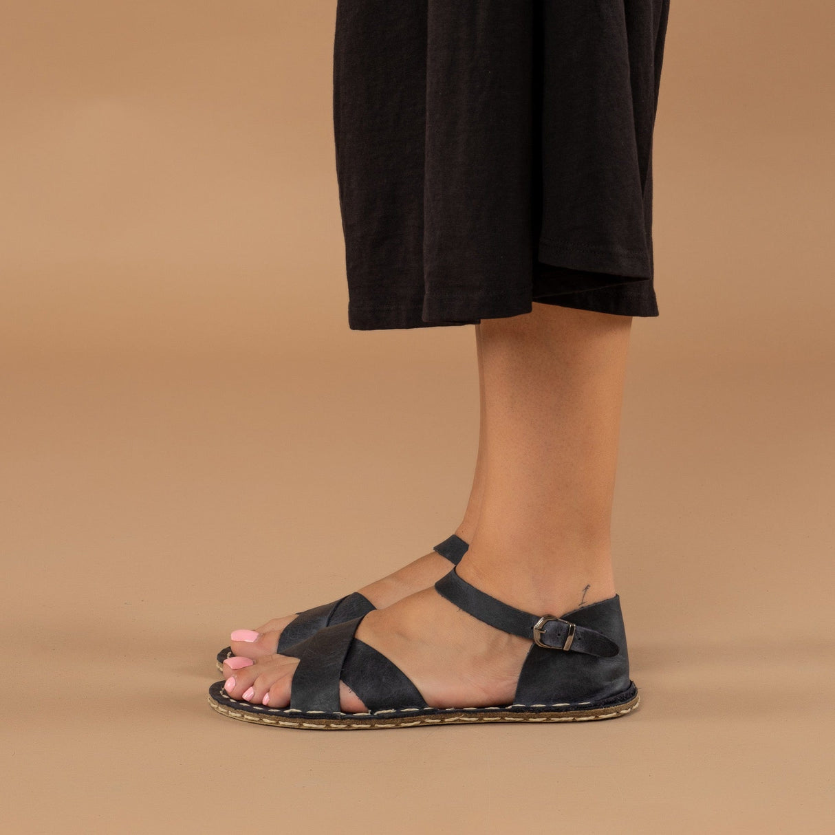 Blue Criss-Cross Barefoot Sandals from Atlantis Handmade Shoes