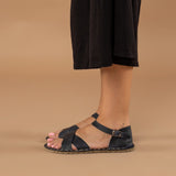 Blue Criss-Cross Barefoot Sandals from Atlantis Handmade Shoes