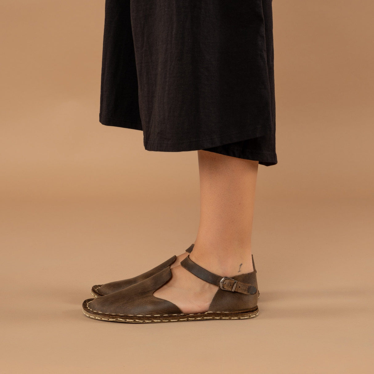 Coffee Closed Toe Barefoot Sandals from Atlantis Handmade Shoes