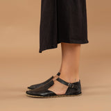 Black Closed Toe Barefoot Sandals from Atlantis Handmade Shoes