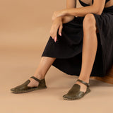 Green Closed Toe Barefoot Sandals from Atlantis Handmade Shoes