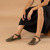 Green Closed Toe Barefoot Sandals from Atlantis Handmade Shoes