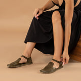 Green Closed Toe Barefoot Sandals from Atlantis Handmade Shoes