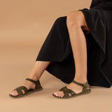 Green Criss-Cross Barefoot Sandals from Atlantis Handmade Shoes