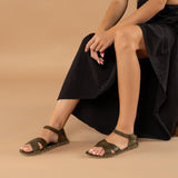 Green Criss-Cross Barefoot Sandals from Atlantis Handmade Shoes