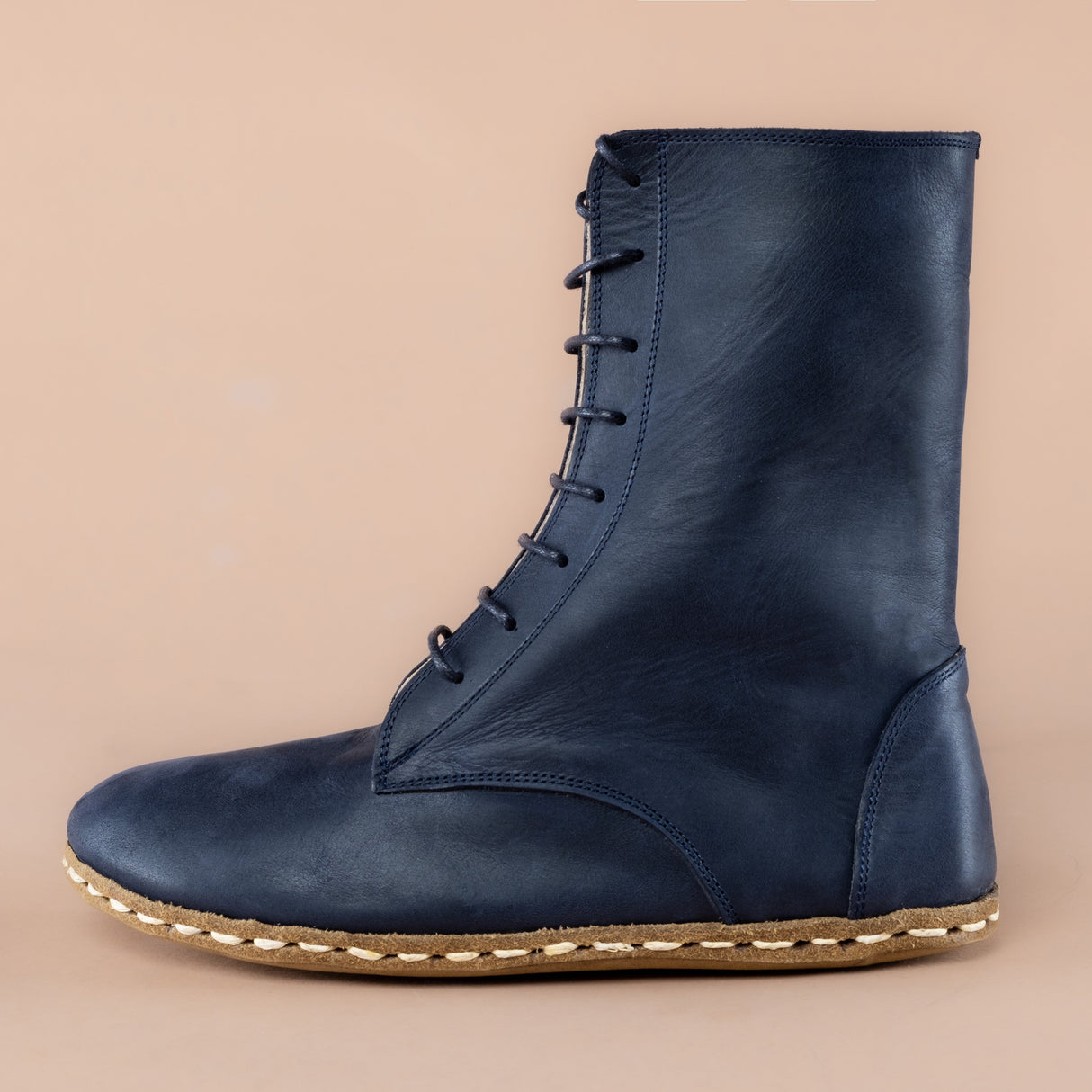 Men's Blue Barefoot High Ankle Boots From Atlantis Handmade Shoes