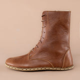 Women's Brown Barefoot High Ankle Boots from Atlantis Handmade Shoes
