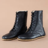 Men's Black Barefoot High Ankle Boots From Atlantis Handmade Shoes