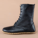 Men's Black Barefoot High Ankle Boots From Atlantis Handmade Shoes