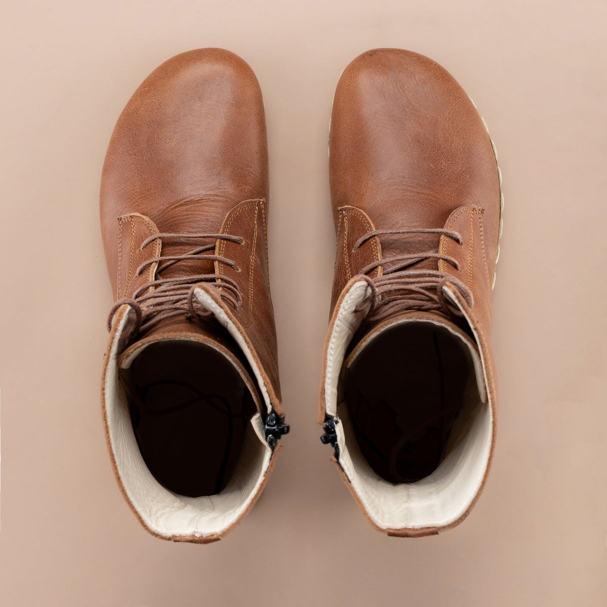 Men's Brown Barefoot High Ankle Boots From Atlantis Handmade Shoes