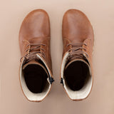 Men's Brown Barefoot High Ankle Boots From Atlantis Handmade Shoes
