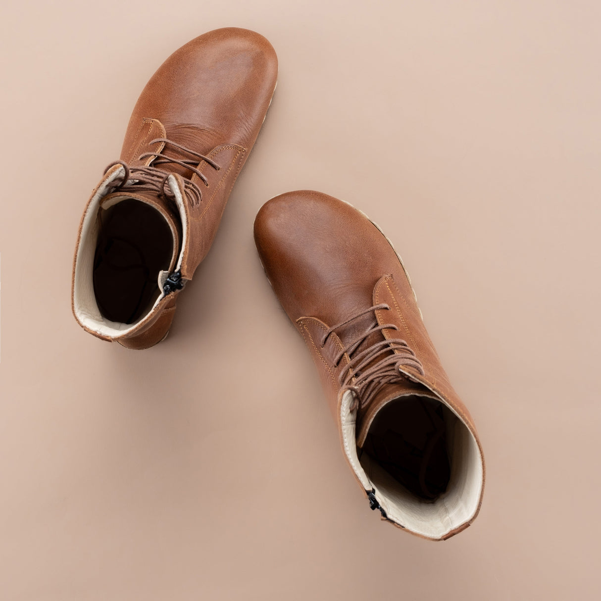 Men's Brown Barefoot High Ankle Boots From Atlantis Handmade Shoes