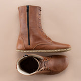 Men's Brown Barefoot High Ankle Boots From Atlantis Handmade Shoes