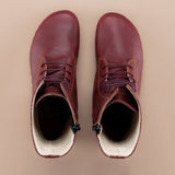 Women's Burgundy Barefoot High Ankle Boots from Atlantis Handmade Shoes