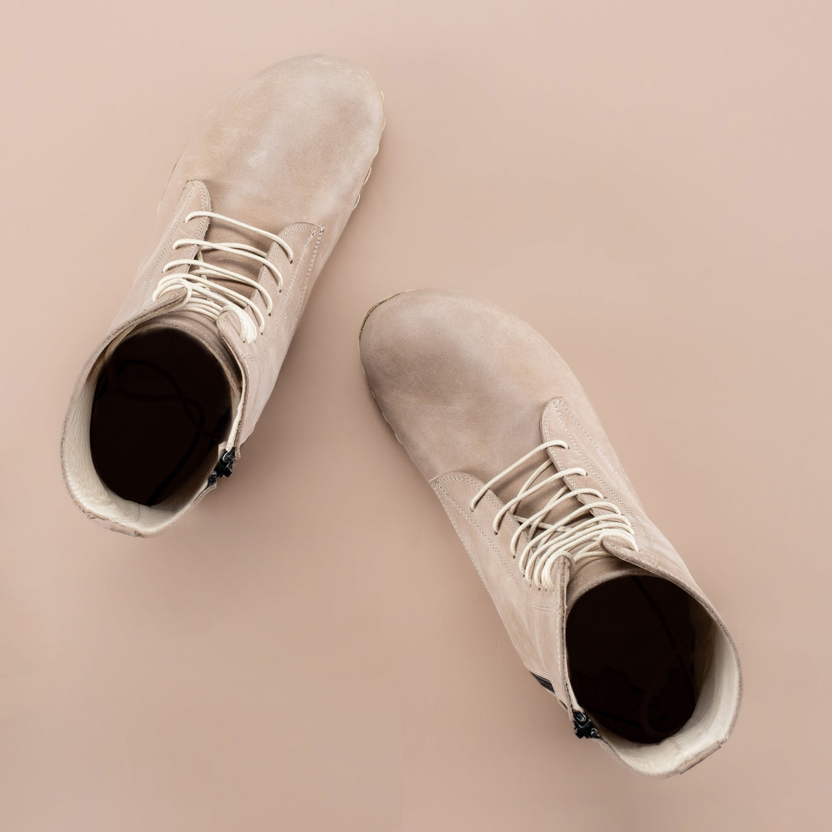 Men's Tan Barefoot High Ankle Boots from Atlantis Handmade Shoes