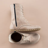 Men's Tan Barefoot High Ankle Boots from Atlantis Handmade Shoes