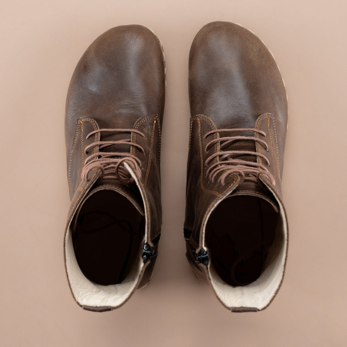 Men's Dark Brown Barefoot High Ankle Boots From Atlantis Handmade Shoes