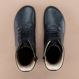 Men's Black Barefoot High Ankle Boots From Atlantis Handmade Shoes