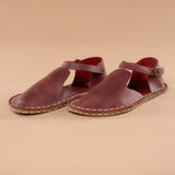 Red Closed Toe Barefoot Sandals from Atlantis Handmade Shoes