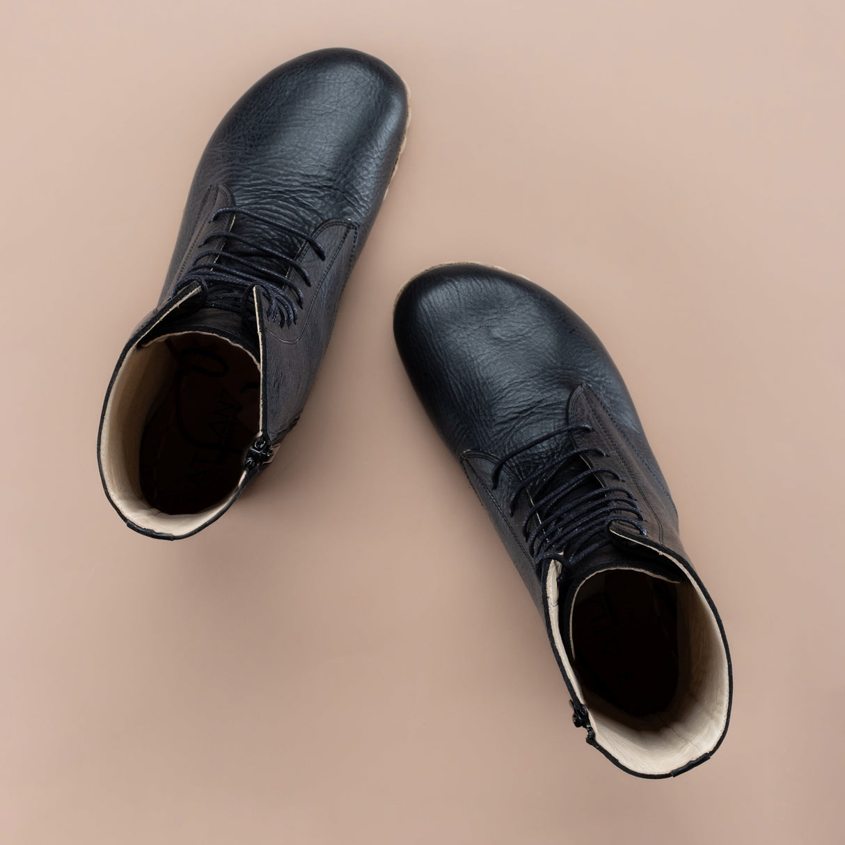 Men's Black Barefoot High Ankle Boots From Atlantis Handmade Shoes