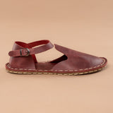 Red Closed Toe Barefoot Sandals from Atlantis Handmade Shoes
